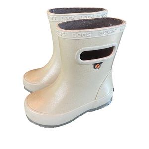 Bogs cream with light grey silver sparkle toddler 6 boots EUC